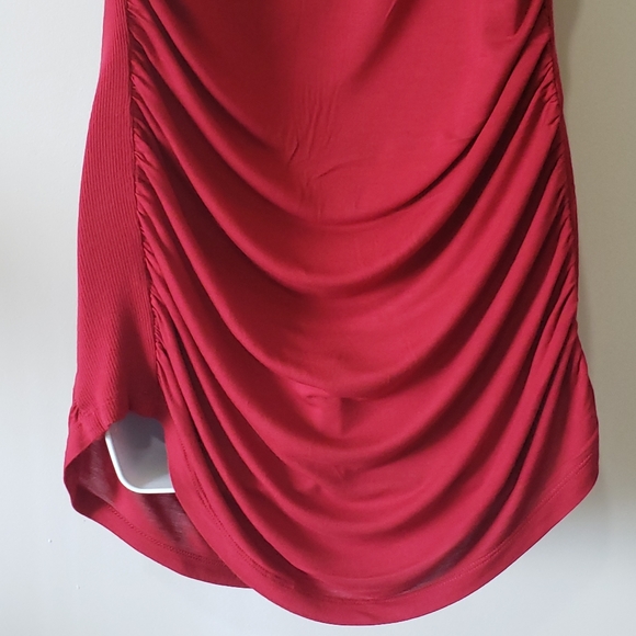 Apostrophe Ladies Blouse Size Large Red Sleeveless Gathered Casual Party - Picture 7 of 10